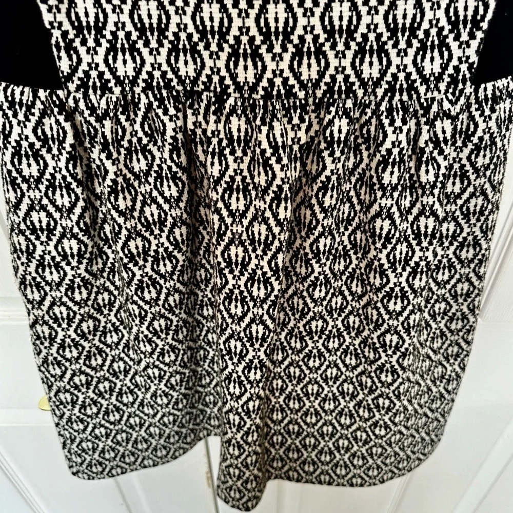 MADEWELL Afternoon Dress Diamond Jacquard Tribal Black White Sleeveless Sz Small - Picture 6 of 14